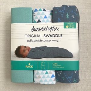 Swaddleme original swaddle adjustable baby wrap 3 pack large 3-6 months